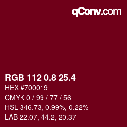 カラーコード: RGB 112 0.8 25.4 | qconv.com