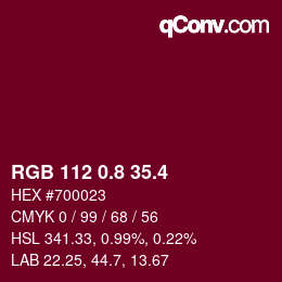 カラーコード: RGB 112 0.8 35.4 | qconv.com