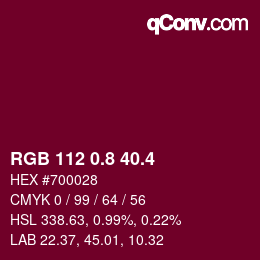カラーコード: RGB 112 0.8 40.4 | qconv.com