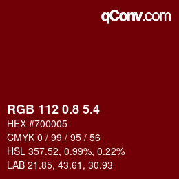 カラーコード: RGB 112 0.8 5.4 | qconv.com