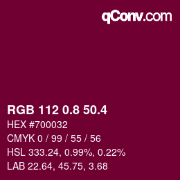 カラーコード: RGB 112 0.8 50.4 | qconv.com