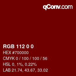 Farbcode: RGB 112 0 0 | qconv.com