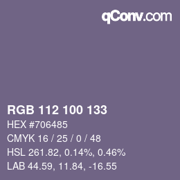 Color code: RGB 112 100 133 | qconv.com