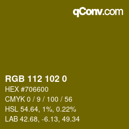 Color code: RGB 112 102 0 | qconv.com