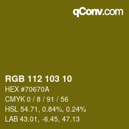 Color code: RGB 112 103 10 | qconv.com
