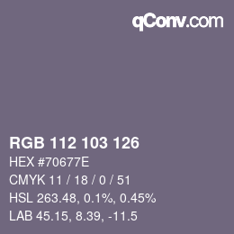カラーコード: RGB 112 103 126 | qconv.com
