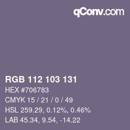 Color code: RGB 112 103 131 | qconv.com
