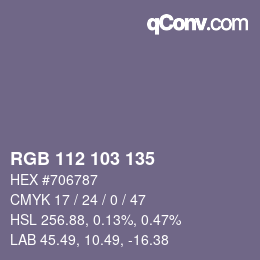 Color code: RGB 112 103 135 | qconv.com