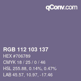 カラーコード: RGB 112 103 137 | qconv.com