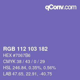 Color code: RGB 112 103 182 | qconv.com