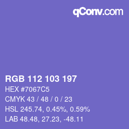 Color code: RGB 112 103 197 | qconv.com