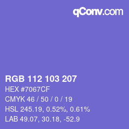 Color code: RGB 112 103 207 | qconv.com