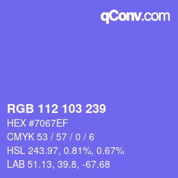 Color code: RGB 112 103 239 | qconv.com