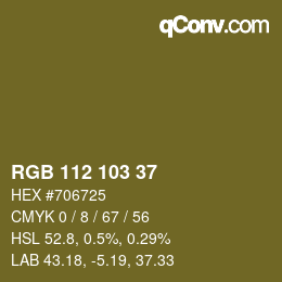 カラーコード: RGB 112 103 37 | qconv.com