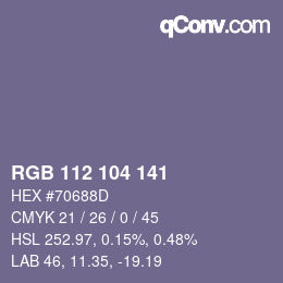 Farbcode: RGB 112 104 141 | qconv.com