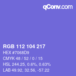 Color code: RGB 112 104 217 | qconv.com