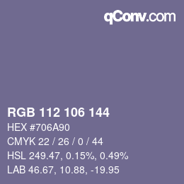 Farbcode: RGB 112 106 144 | qconv.com