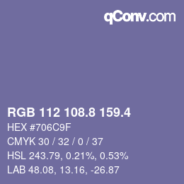 カラーコード: RGB 112 108.8 159.4 | qconv.com
