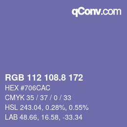 Color code: RGB 112 108.8 172 | qconv.com