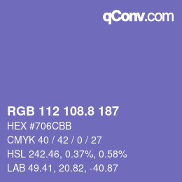 Color code: RGB 112 108.8 187 | qconv.com