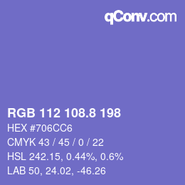 Color code: RGB 112 108.8 198 | qconv.com