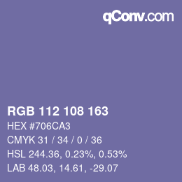 Farbcode: RGB 112 108 163 | qconv.com