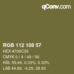 カラーコード: RGB 112 108 57 | qconv.com