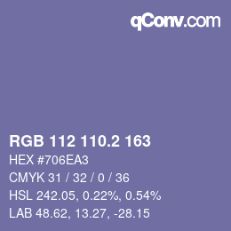 カラーコード: RGB 112 110.2 163 | qconv.com