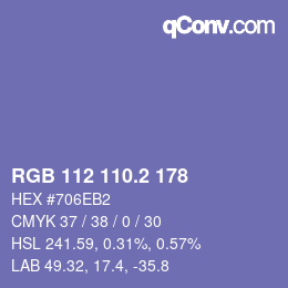 カラーコード: RGB 112 110.2 178 | qconv.com