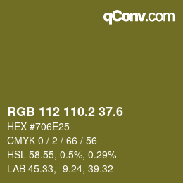 カラーコード: RGB 112 110.2 37.6 | qconv.com