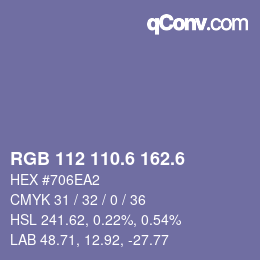 カラーコード: RGB 112 110.6 162.6 | qconv.com