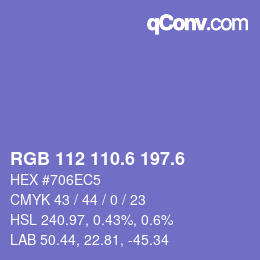 カラーコード: RGB 112 110.6 197.6 | qconv.com