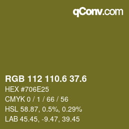 カラーコード: RGB 112 110.6 37.6 | qconv.com