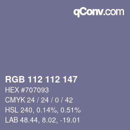Farbcode: RGB 112 112 147 | qconv.com