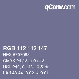 Color code: RGB 112 112 147 | qconv.com