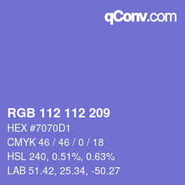 Color code: RGB 112 112 209 | qconv.com