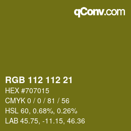 颜色代码: RGB 112 112 21 | qconv.com