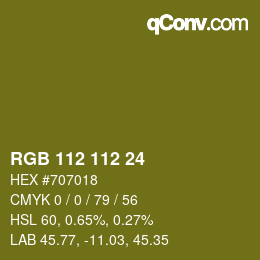 Color code: RGB 112 112 24 | qconv.com