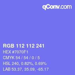 Color code: RGB 112 112 241 | qconv.com