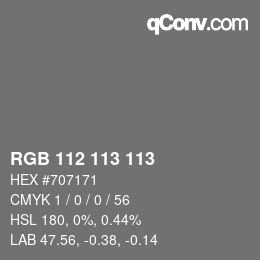 Color code: RGB 112 113 113 | qconv.com