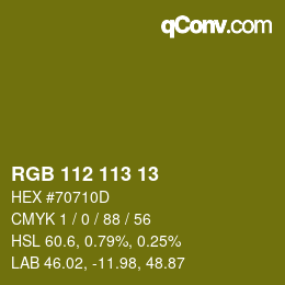 Color code: RGB 112 113 13 | qconv.com
