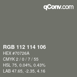 Código de color: RGB 112 114 106 | qconv.com