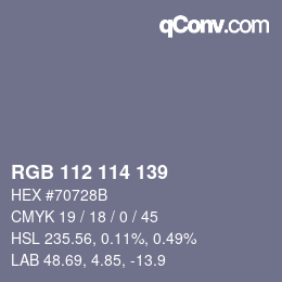 Farbcode: RGB 112 114 139 | qconv.com