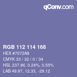 Farbcode: RGB 112 114 168 | qconv.com
