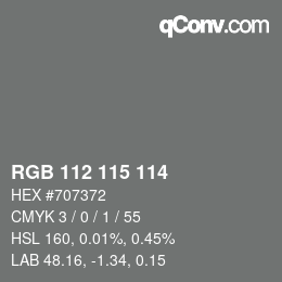 カラーコード: RGB 112 115 114 | qconv.com