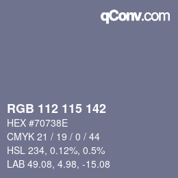 Color code: RGB 112 115 142 | qconv.com