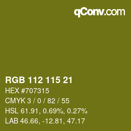 Color code: RGB 112 115 21 | qconv.com