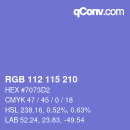 颜色代码: RGB 112 115 210 | qconv.com