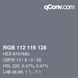 Farbcode: RGB 112 116 128 | qconv.com