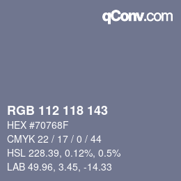 Farbcode: RGB 112 118 143 | qconv.com